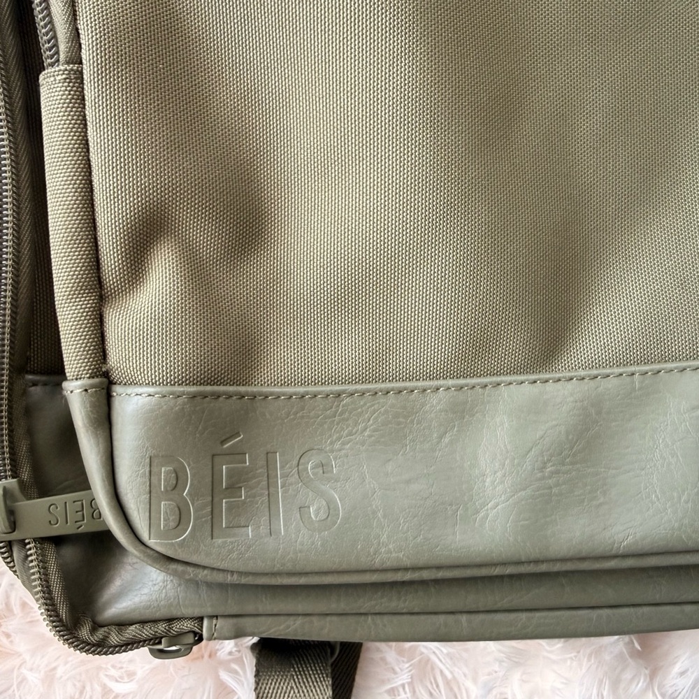 BEIS Olive Green Travel Backpack - Picture 2 of 6